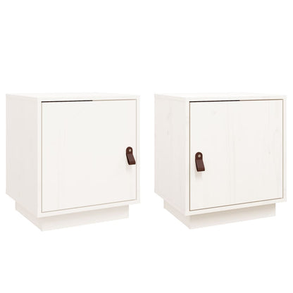 Nachtkastjes 2 St 40X34X45 Cm Massief Grenenhout Wit