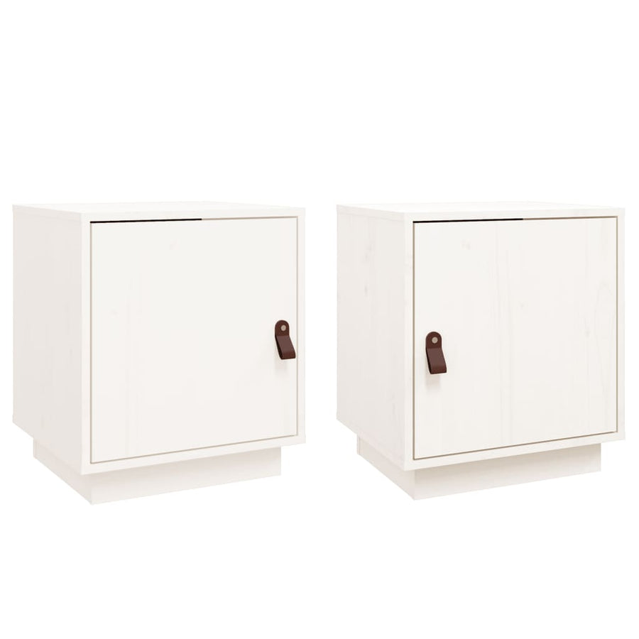 Nachtkastjes 2 St 40X34X45 Cm Massief Grenenhout Wit