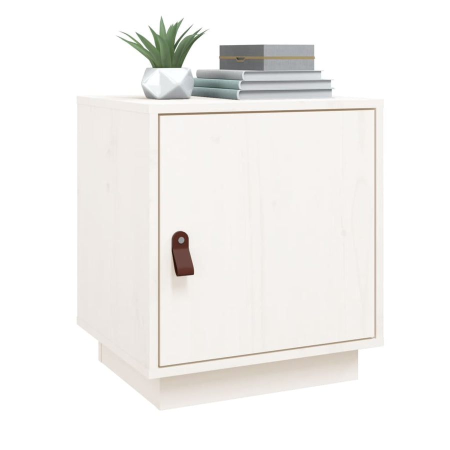Nachtkastjes 2 St 40X34X45 Cm Massief Grenenhout Wit