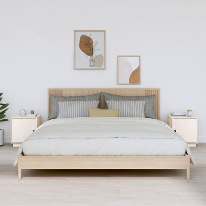 Nachtkastjes 2 St 40X34X45 Cm Massief Grenenhout Wit