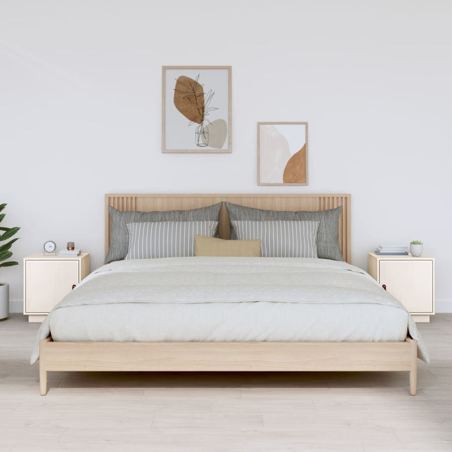 Nachtkastjes 2 St 40X34X45 Cm Massief Grenenhout Wit