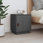 Nachtkastje massief grenenhout grijs 40x34x45 cm