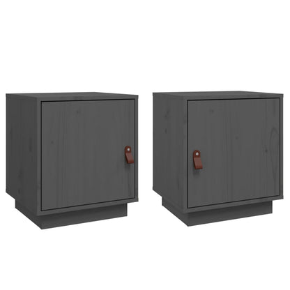 Nachtkastjes 2 St 40X34X45 Cm Massief Grenenhout Grijs