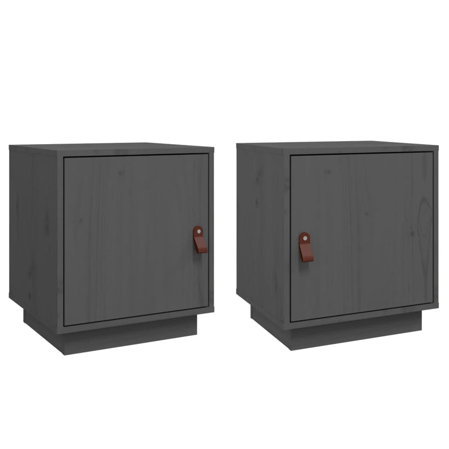 Nachtkastjes 2 St 40X34X45 Cm Massief Grenenhout Grijs