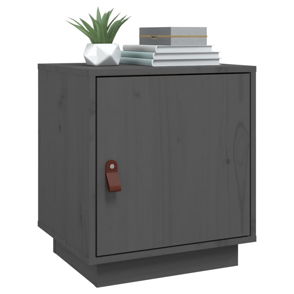Nachtkastjes 2 St 40X34X45 Cm Massief Grenenhout Grijs