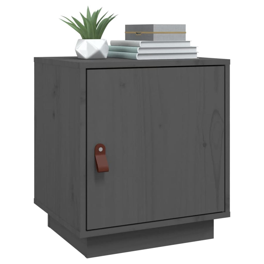 Nachtkastjes 2 St 40X34X45 Cm Massief Grenenhout Grijs