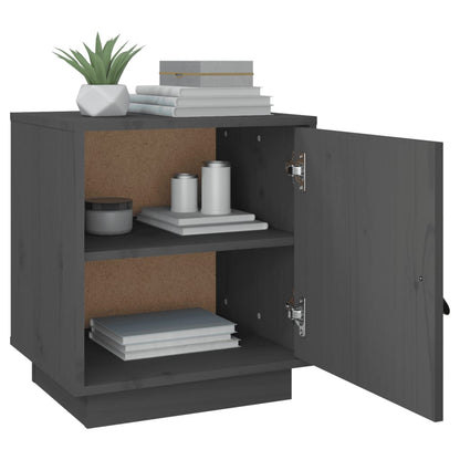 Nachtkastjes 2 St 40X34X45 Cm Massief Grenenhout Grijs