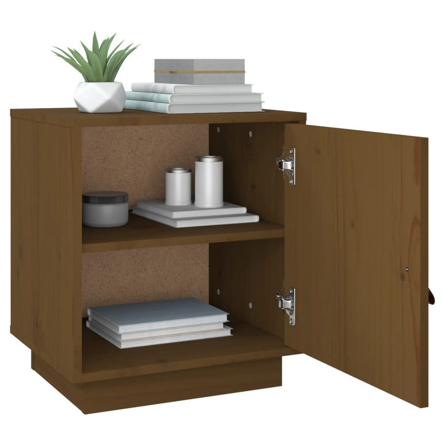 Nachtkastje 40X34X45 Cm Massief Grenenhout Honingbruin