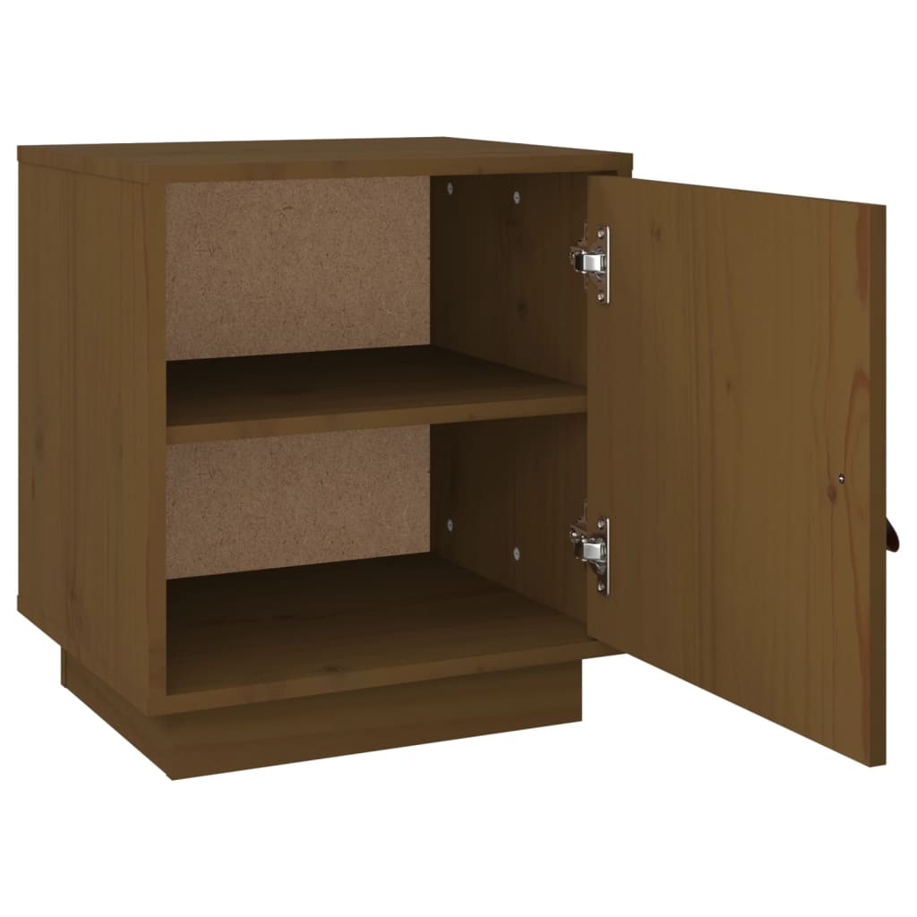 Nachtkastje 40X34X45 Cm Massief Grenenhout Honingbruin