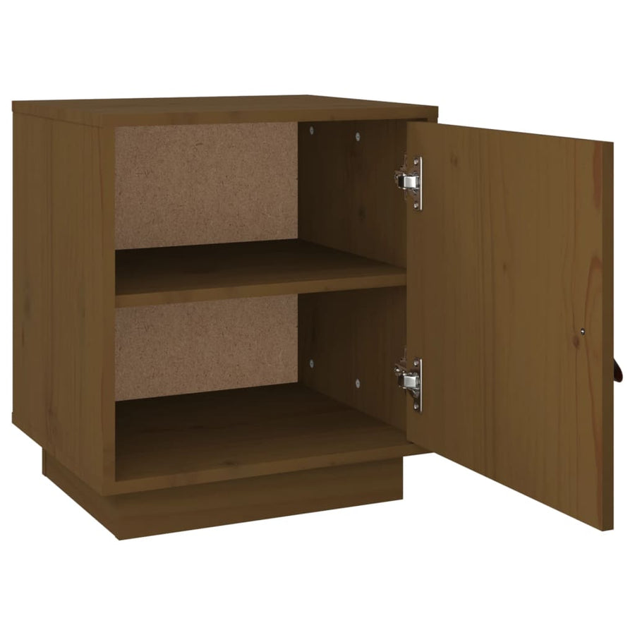 Nachtkastje 40X34X45 Cm Massief Grenenhout Honingbruin