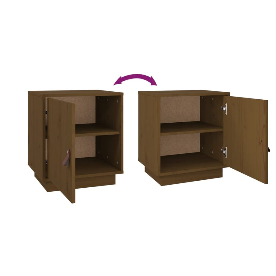 Nachtkastje 40X34X45 Cm Massief Grenenhout Honingbruin