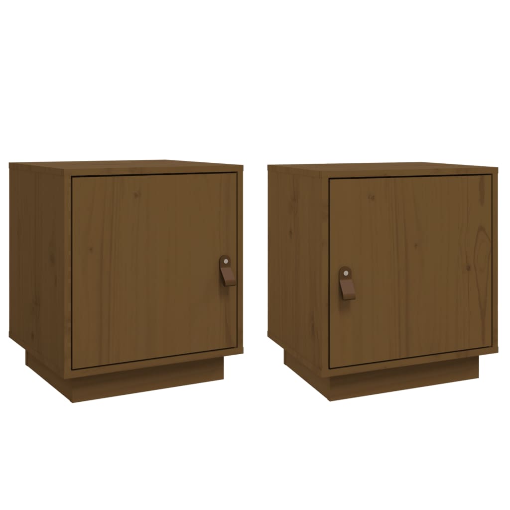 Nachtkastjes 2 St 40X34X45 Cm Massief Grenenhout Honingbruin