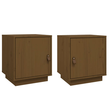 Nachtkastjes 2 St 40X34X45 Cm Massief Grenenhout Honingbruin