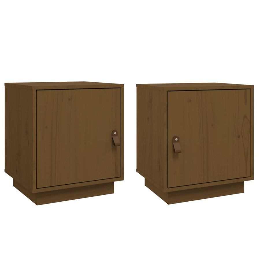 Nachtkastjes 2 St 40X34X45 Cm Massief Grenenhout Honingbruin