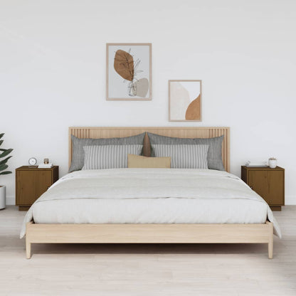 Nachtkastjes 2 St 40X34X45 Cm Massief Grenenhout Honingbruin