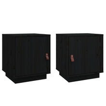 Nachtkastjes 2 St 40X34X45 Cm Massief Grenenhout Zwart