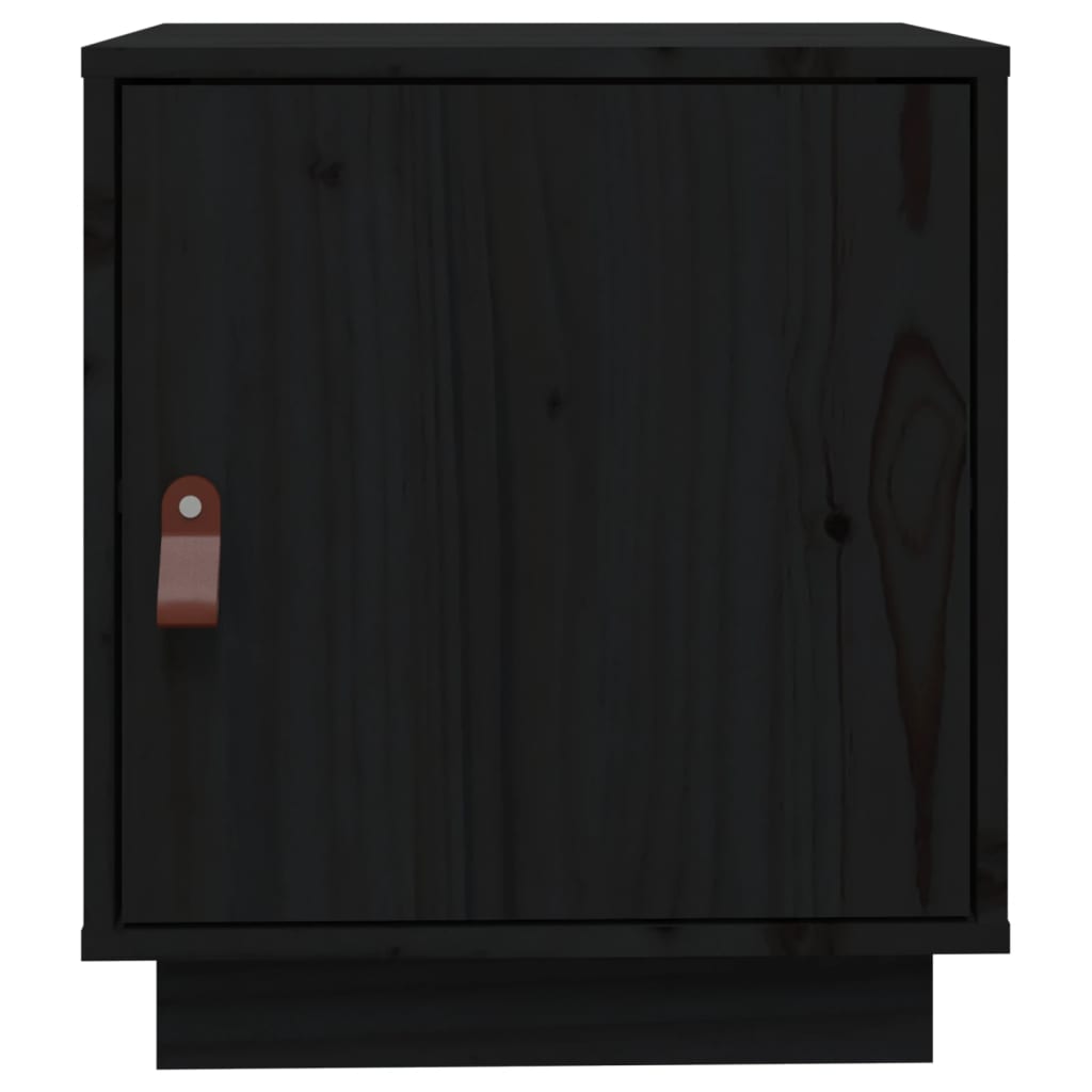 Nachtkastjes 2 St 40X34X45 Cm Massief Grenenhout Zwart