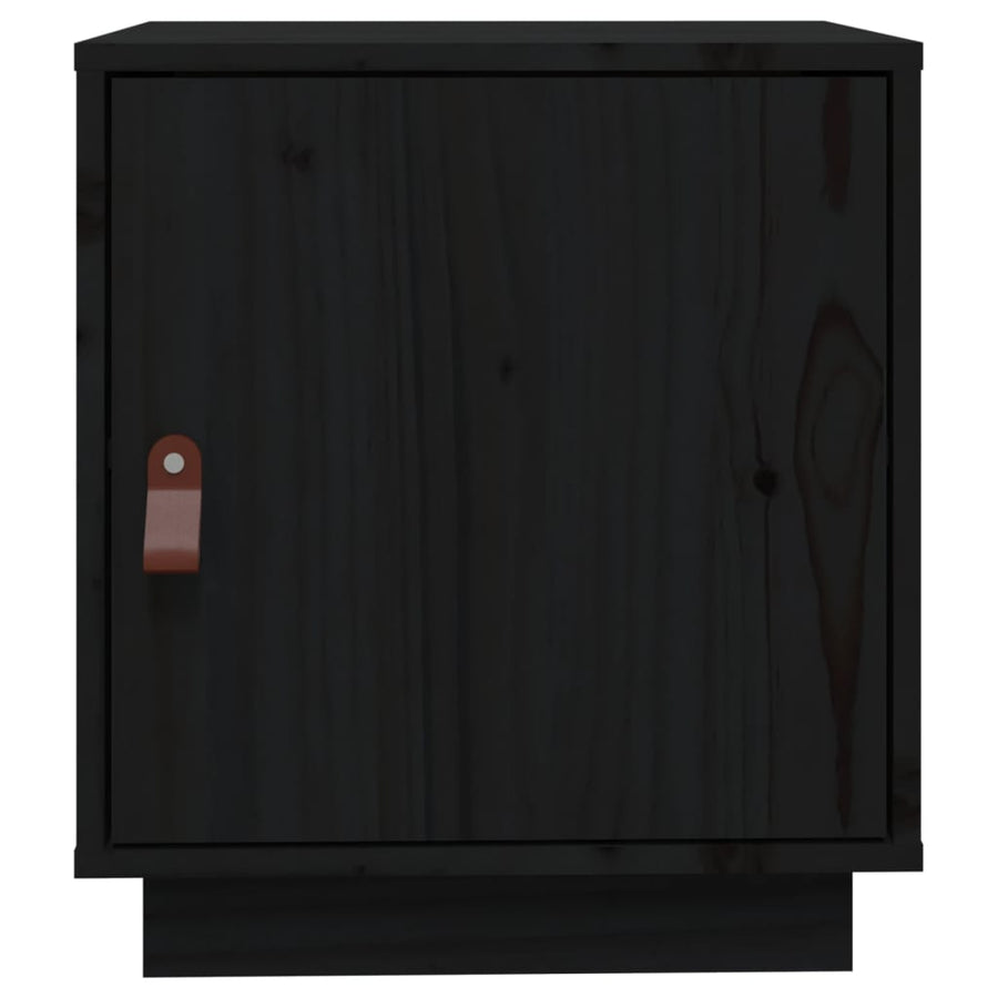 Nachtkastjes 2 St 40X34X45 Cm Massief Grenenhout Zwart