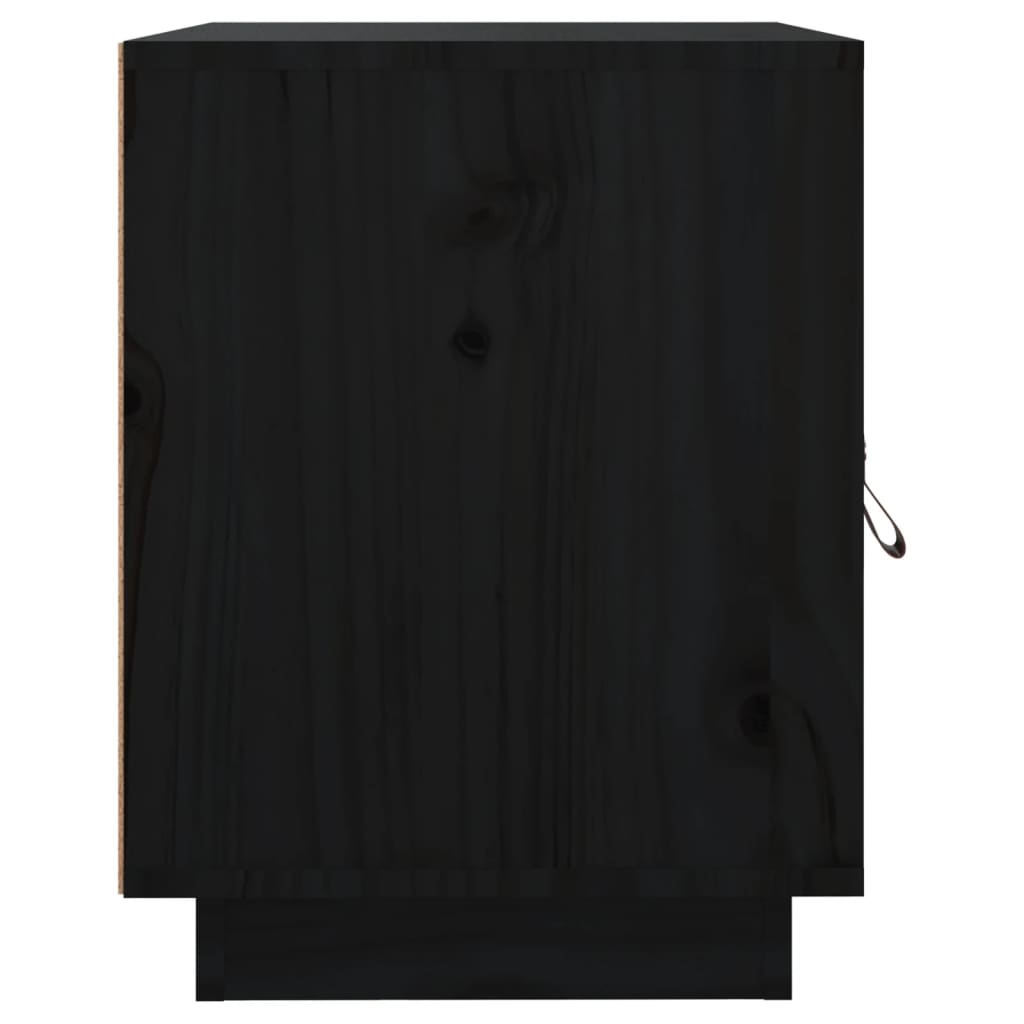 Nachtkastjes 2 St 40X34X45 Cm Massief Grenenhout Zwart