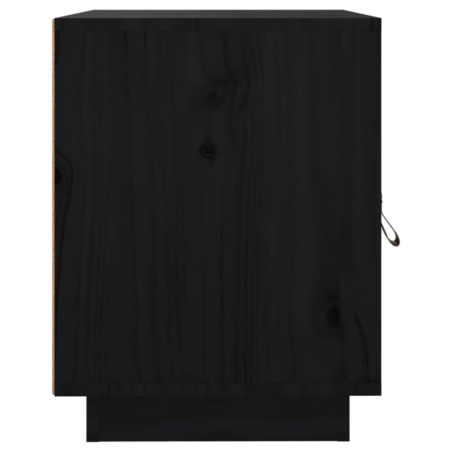 Nachtkastjes 2 St 40X34X45 Cm Massief Grenenhout Zwart