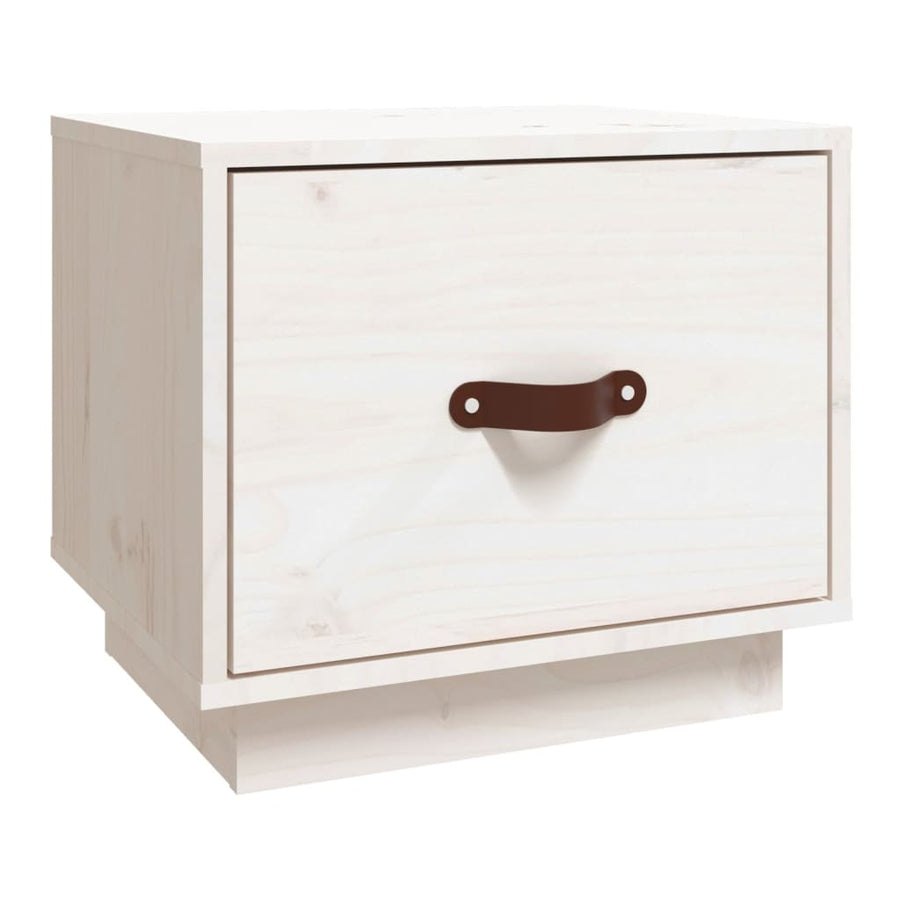 Nachtkastje 40X34X35 Cm Massief Grenenhout Wit