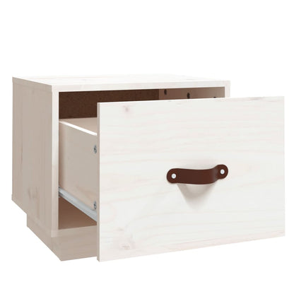 Nachtkastje 40X34X35 Cm Massief Grenenhout Wit