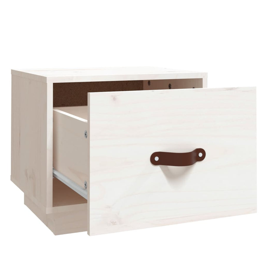 Nachtkastjes 2 St 40X34X35 Cm Massief Grenenhout Wit