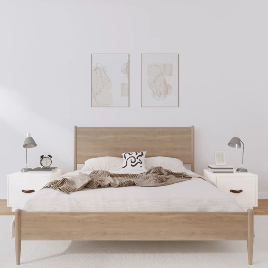 Nachtkastjes 2 St 40X34X35 Cm Massief Grenenhout Wit