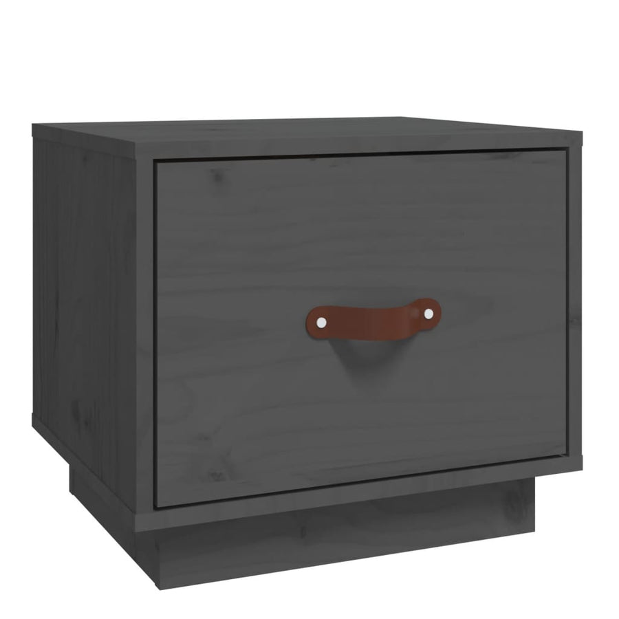 Nachtkastje 40X34X35 Cm Massief Grenenhout Grijs