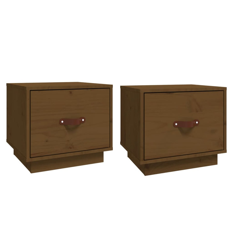 Nachtkastjes 2 St 40X34X55 Cm Massief Grenenhout Honingbruin