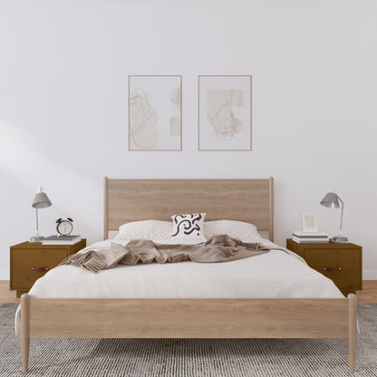 Nachtkastjes 2 St 40X34X55 Cm Massief Grenenhout Honingbruin