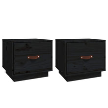 Nachtkastjes 2 St 40X34X35 Cm Massief Grenenhout Zwart