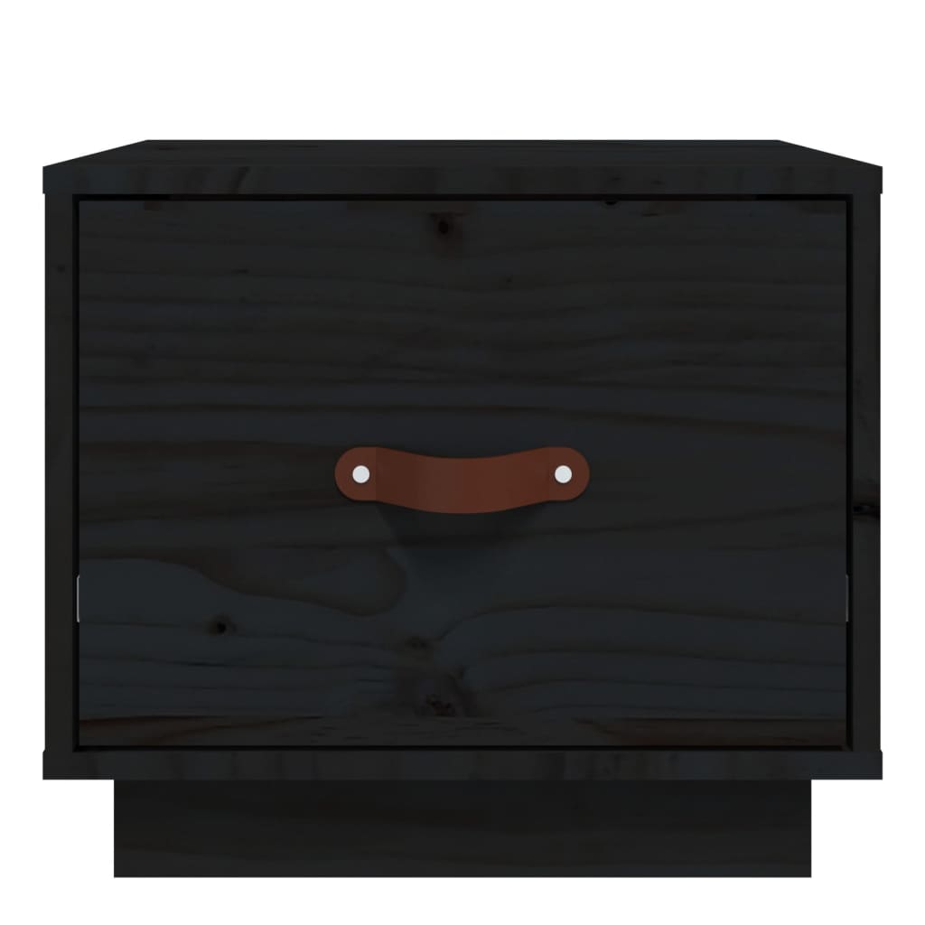 Nachtkastjes 2 St 40X34X35 Cm Massief Grenenhout Zwart