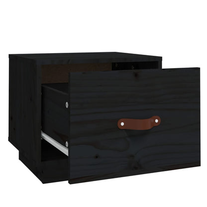 Nachtkastjes 2 St 40X34X35 Cm Massief Grenenhout Zwart