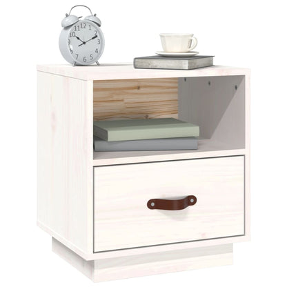 Nachtkastje 40X34X45 Cm Massief Grenenhout Wit