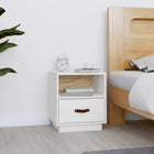 Nachtkastje 40x34x45 cm massief grenenhout wit