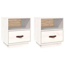 Nachtkastjes 2 St 40X34X45 Cm Massief Grenenhout Wit