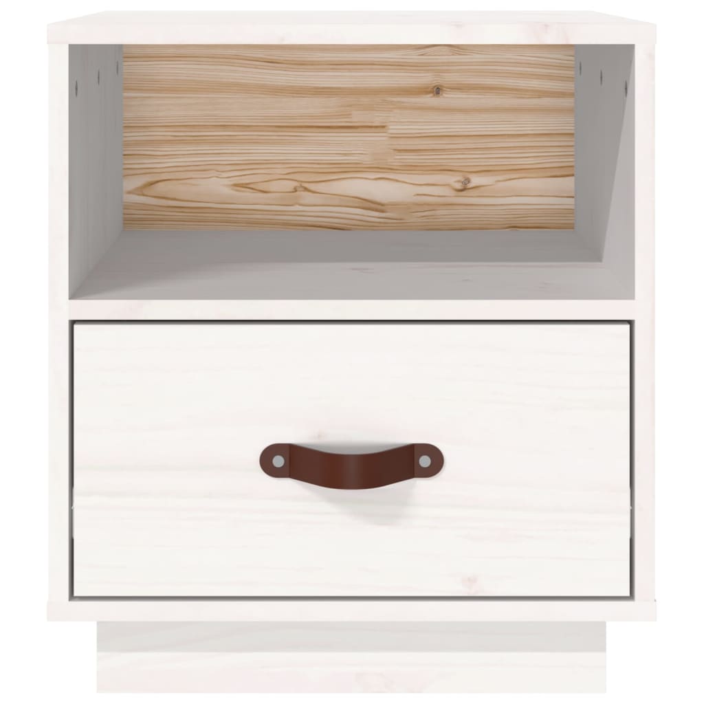 Nachtkastjes 2 St 40X34X45 Cm Massief Grenenhout Wit