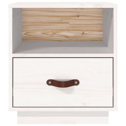 Nachtkastjes 2 St 40X34X45 Cm Massief Grenenhout Wit