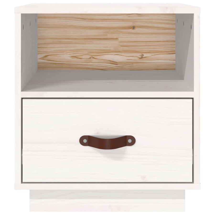 Nachtkastjes 2 St 40X34X45 Cm Massief Grenenhout Wit