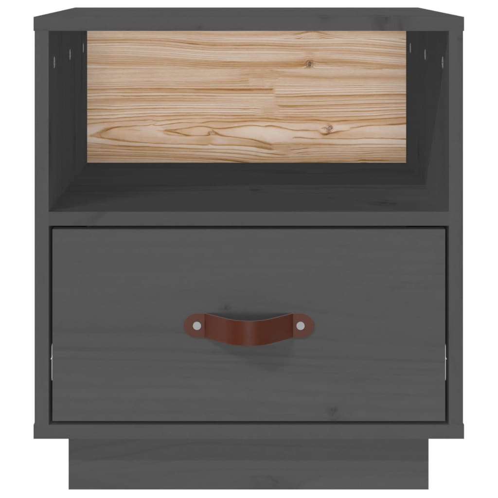 Nachtkastjes 2 St 40X34X45 Cm Massief Grenenhout Grijs