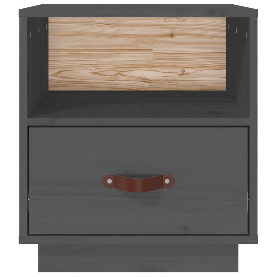 Nachtkastjes 2 St 40X34X45 Cm Massief Grenenhout Grijs