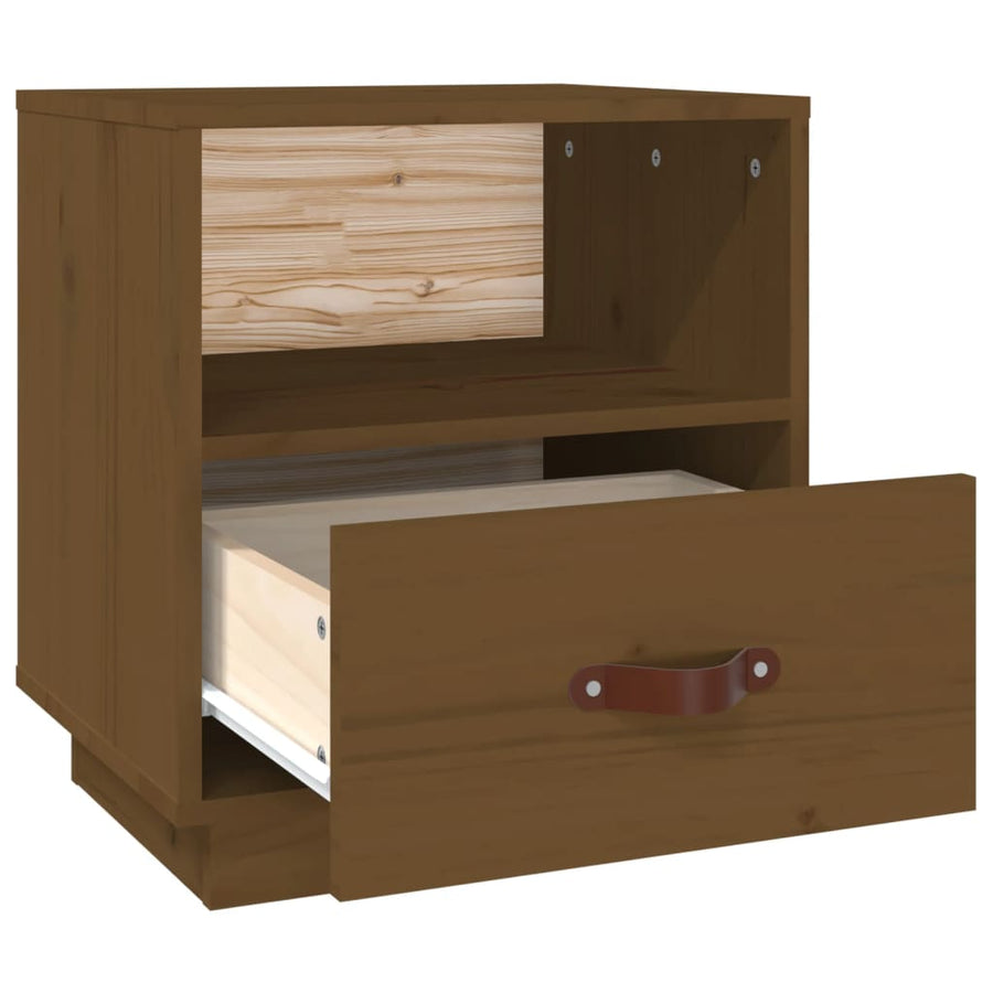 Nachtkastje 40X34X45 Cm Massief Grenenhout Honingbruin