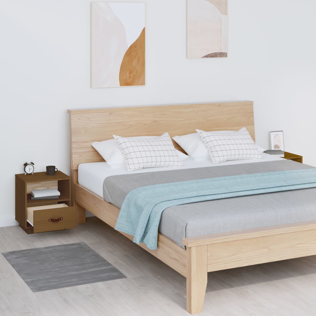 Nachtkastjes 2 St 40X34X45 Cm Massief Grenenhout Honingbruin