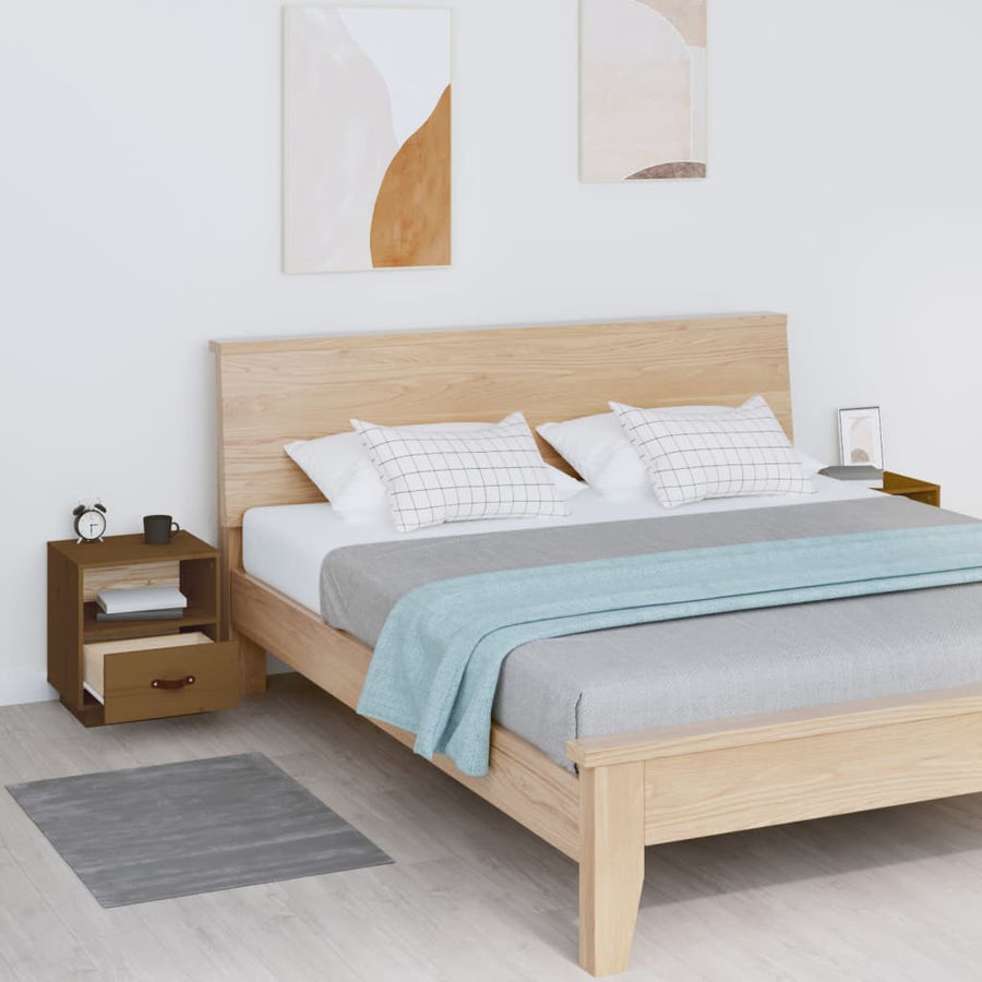Nachtkastjes 2 St 40X34X45 Cm Massief Grenenhout Honingbruin