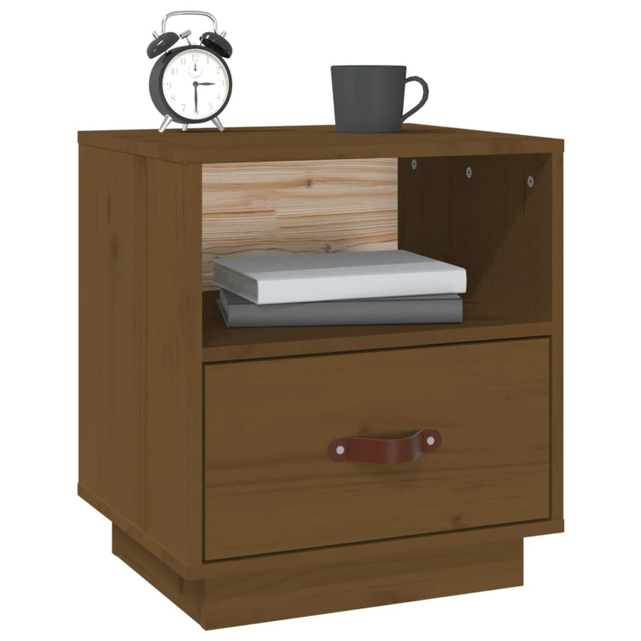 Nachtkastjes 2 St 40X34X45 Cm Massief Grenenhout Honingbruin