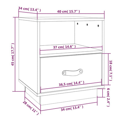 Nachtkastjes 2 St 40X34X45 Cm Massief Grenenhout Honingbruin