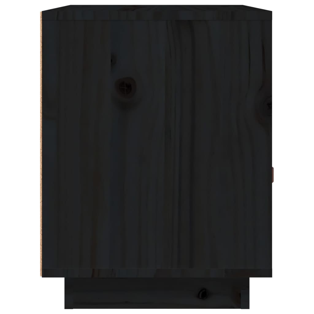 Nachtkastjes 2 St 40X34X45 Cm Massief Grenenhout Zwart