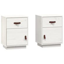 Nachtkastjes 2 St 40X34X55 Cm Massief Grenenhout Wit