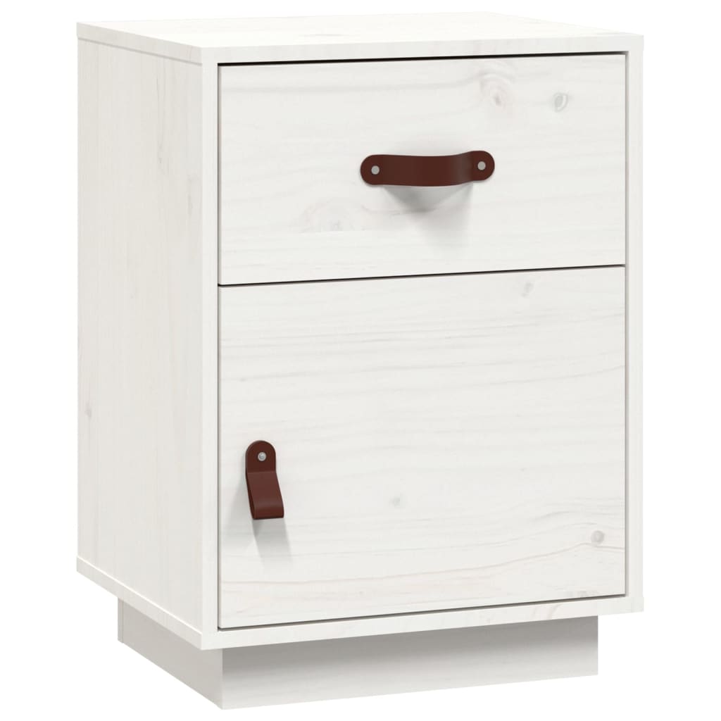 Nachtkastjes 2 St 40X34X55 Cm Massief Grenenhout Wit